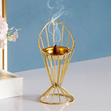 Maxbell Arabic Incense Burner Modern Incense Cone Holder for Desktop Home Decor Gold