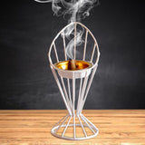 Maxbell Arabic Incense Burner Modern Incense Cone Holder for Desktop Home Decor White