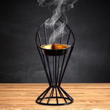 Maxbell Arabic Incense Burner Modern Incense Cone Holder for Desktop Home Decor Black