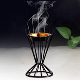 Maxbell Arabic Incense Burner Modern Incense Cone Holder for Desktop Home Decor Black