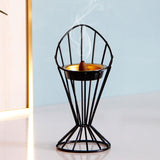 Maxbell Arabic Incense Burner Modern Incense Cone Holder for Desktop Home Decor Black