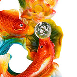 Maxbell Chinese Feng Shui Fish Statue Good Luck Sculpture for Living Room Office