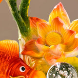 Maxbell Chinese Feng Shui Fish Statue Good Luck Sculpture for Living Room Office