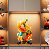 Maxbell Chinese Feng Shui Fish Statue Good Luck Sculpture for Living Room Office