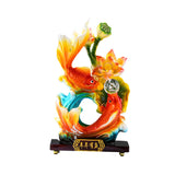 Maxbell Chinese Feng Shui Fish Statue Good Luck Sculpture for Living Room Office