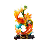 Maxbell Chinese Feng Shui Fish Statue Good Luck Sculpture for Living Room Office