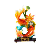 Maxbell Chinese Feng Shui Fish Statue Good Luck Sculpture for Living Room Office
