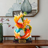 Maxbell Chinese Feng Shui Fish Statue Good Luck Sculpture for Living Room Office