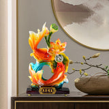 Maxbell Chinese Feng Shui Fish Statue Good Luck Sculpture for Living Room Office