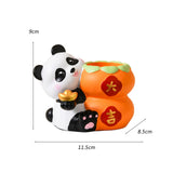Maxbell Panda Pen Holder Creative Home Decor Pen Pencil Holder for Desk School Girls Orange