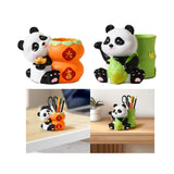 Maxbell Panda Pen Holder Creative Home Decor Pen Pencil Holder for Desk School Girls Orange