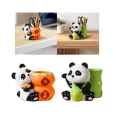 Maxbell Panda Pen Holder Creative Home Decor Pen Pencil Holder for Desk School Girls Orange