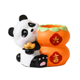 Maxbell Panda Pen Holder Creative Home Decor Pen Pencil Holder for Desk School Girls Orange