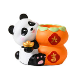 Maxbell Panda Pen Holder Creative Home Decor Pen Pencil Holder for Desk School Girls Orange