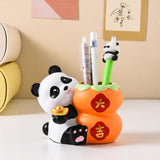 Maxbell Panda Pen Holder Creative Home Decor Pen Pencil Holder for Desk School Girls Orange