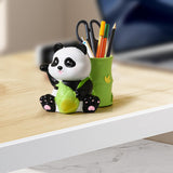 Maxbell Panda Pen Holder Creative Home Decor Pen Pencil Holder for Desk School Girls Green