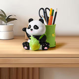 Maxbell Panda Pen Holder Creative Home Decor Pen Pencil Holder for Desk School Girls Green