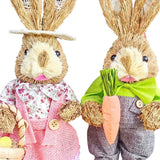 Maxbell 2x Rabbit Sculptures Easter Gifts Bunny Figurines for Indoors Room Bookshelf Style B