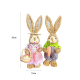 Maxbell 2x Rabbit Sculptures Easter Gifts Bunny Figurines for Indoors Room Bookshelf Style B