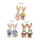Maxbell 2x Rabbit Sculptures Easter Gifts Bunny Figurines for Indoors Room Bookshelf Style B