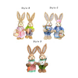 Maxbell 2x Rabbit Sculptures Easter Gifts Bunny Figurines for Indoors Room Bookshelf Style B