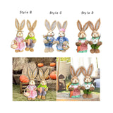 Maxbell 2x Rabbit Sculptures Easter Gifts Bunny Figurines for Indoors Room Bookshelf Style B