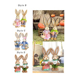 Maxbell 2x Rabbit Sculptures Easter Gifts Bunny Figurines for Indoors Room Bookshelf Style B