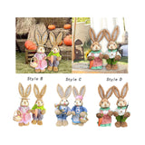 Maxbell 2x Rabbit Sculptures Easter Gifts Bunny Figurines for Indoors Room Bookshelf Style B