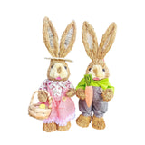Maxbell 2x Rabbit Sculptures Easter Gifts Bunny Figurines for Indoors Room Bookshelf Style B