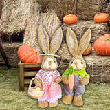 Maxbell 2x Rabbit Sculptures Easter Gifts Bunny Figurines for Indoors Room Bookshelf Style B