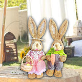 Maxbell 2x Rabbit Sculptures Easter Gifts Bunny Figurines for Indoors Room Bookshelf Style B