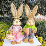 Maxbell 2x Rabbit Sculptures Easter Gifts Bunny Figurines for Indoors Room Bookshelf Style B