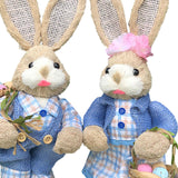 Maxbell 2x Rabbit Sculptures Easter Gifts Bunny Figurines for Indoors Room Bookshelf Style C