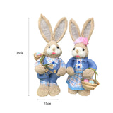 Maxbell 2x Rabbit Sculptures Easter Gifts Bunny Figurines for Indoors Room Bookshelf Style C