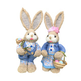 Maxbell 2x Rabbit Sculptures Easter Gifts Bunny Figurines for Indoors Room Bookshelf Style C