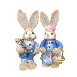 Maxbell 2x Rabbit Sculptures Easter Gifts Bunny Figurines for Indoors Room Bookshelf Style C