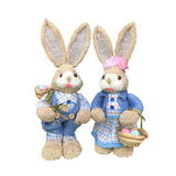 Maxbell 2x Rabbit Sculptures Easter Gifts Bunny Figurines for Indoors Room Bookshelf Style C