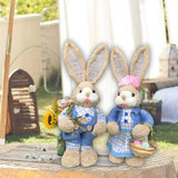 Maxbell 2x Rabbit Sculptures Easter Gifts Bunny Figurines for Indoors Room Bookshelf Style C