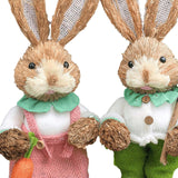 Maxbell 2x Rabbit Sculptures Easter Gifts Bunny Figurines for Indoors Room Bookshelf Style D