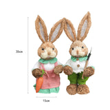 Maxbell 2x Rabbit Sculptures Easter Gifts Bunny Figurines for Indoors Room Bookshelf Style D