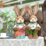Maxbell 2x Rabbit Sculptures Easter Gifts Bunny Figurines for Indoors Room Bookshelf Style D