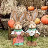 Maxbell 2x Rabbit Sculptures Easter Gifts Bunny Figurines for Indoors Room Bookshelf Style D