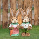 Maxbell 2x Rabbit Sculptures Easter Gifts Bunny Figurines for Indoors Room Bookshelf Style D