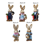 Maxbell DIY Unfinished Easter Bunny Straw Material Package Ornament for Balcony Yard Style A