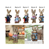 Maxbell DIY Unfinished Easter Bunny Straw Material Package Ornament for Balcony Yard Style A