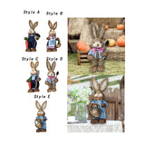 Maxbell DIY Unfinished Easter Bunny Straw Material Package Ornament for Balcony Yard Style A