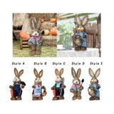 Maxbell DIY Unfinished Easter Bunny Straw Material Package Ornament for Balcony Yard Style A