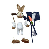 Maxbell DIY Unfinished Easter Bunny Straw Material Package Ornament for Balcony Yard Style A
