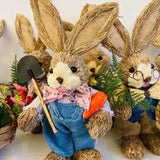 Maxbell DIY Unfinished Easter Bunny Straw Material Package Ornament for Balcony Yard Style A