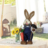 Maxbell DIY Unfinished Easter Bunny Straw Material Package Ornament for Balcony Yard Style A